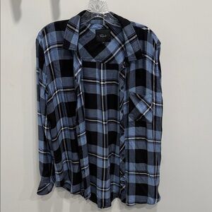Rails Blue and Black Plaid Button Down Shirt